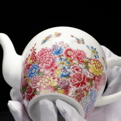 Эмалированный керамический чайник Цзиндэчжэнь кунг-фу набор зеленого чая ручная