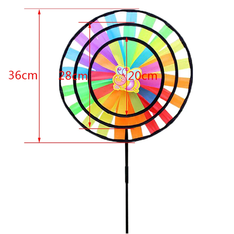 Новый Красочный Радужный тройной Спиннер мельница для сада украшение улицы