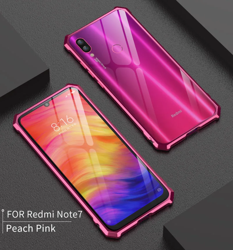 Роскошный Алюминиевый металлический чехол-бампер для Xiaomi Redmi Note 7 чехол противоударный жесткий чехол-рамка для Redmi Note 7 противоударный чехол для телефона