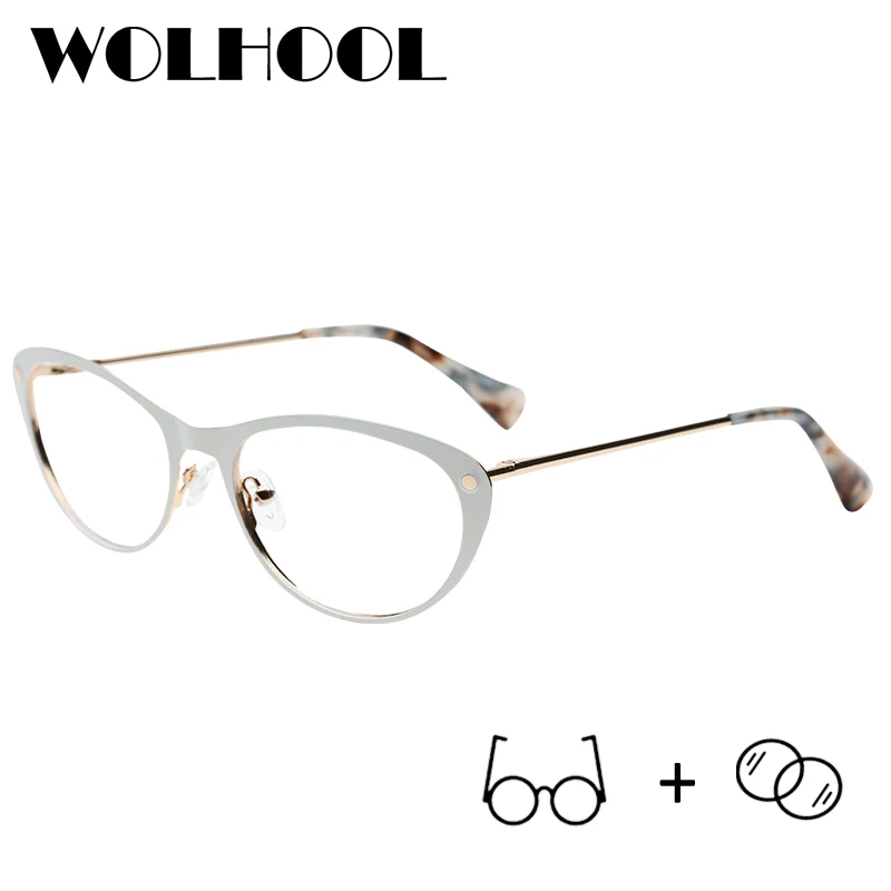 Металлические женские Рецептурные очки прогрессивные при близорукости анти