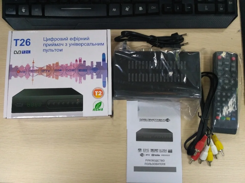 T26 t2 DVB-T2 эфирный приемник поддерживает wifi адаптер youtube Поддержка DVB t2 dvb c кабель для цифрового ТВ-тюнера рецептор H.264