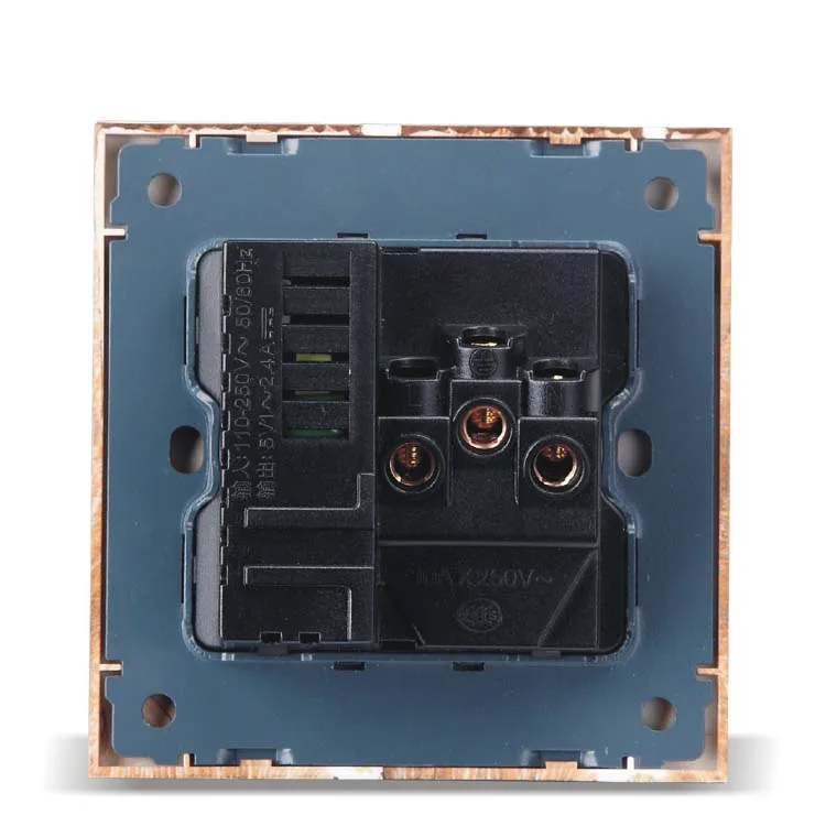 Роскошный настенный выключатель с желтым деревянным узором 86-типа два или три