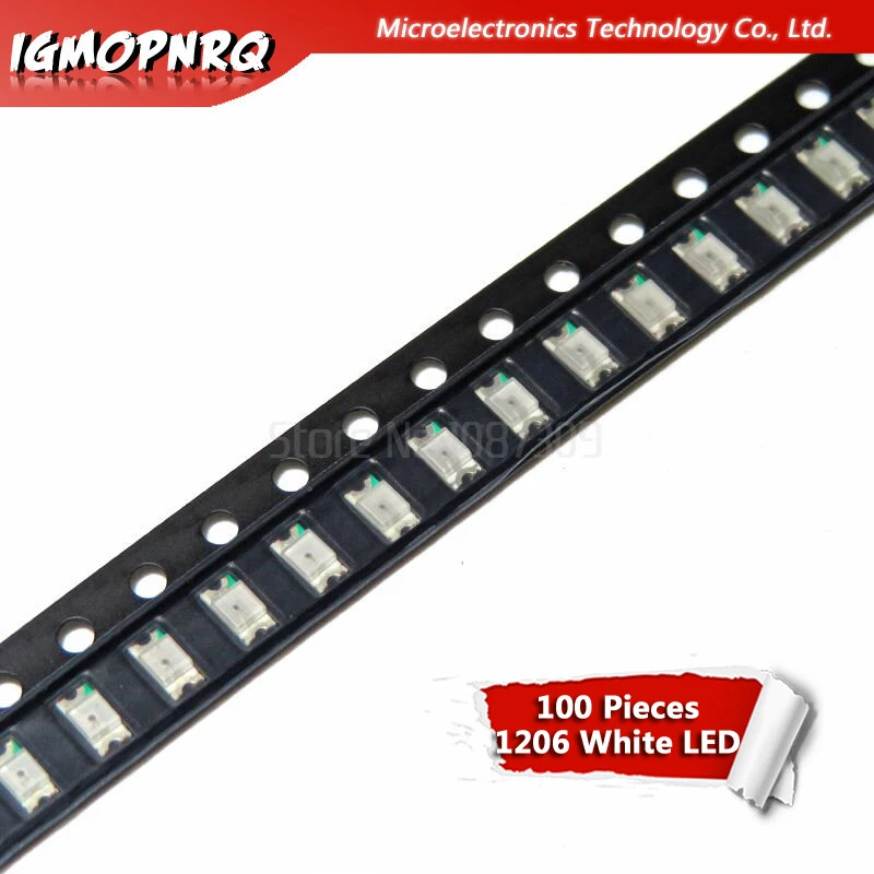 100 шт белый 1206 SMD светодиодные диоды свет 3216|Электротовары| |