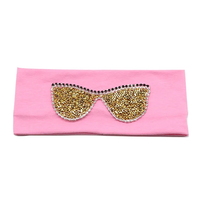 Pink Gold Женские солнцезащитные очки, повязки на голову, летняя мода, стразы, эластичная повязка на голову для девушек, леди, хлопок, твердая повязка, аксессуары для волос - Цвет: Pink Gold