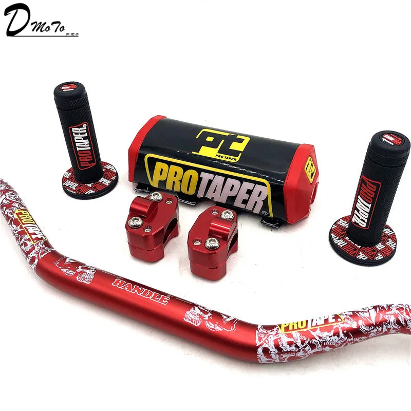 Red PT Руль для PRO Taper Pack Bar 1-1/" ручка бар колодки ручки Pit Pro Racing Dirt Pit Bike мотоцикл CNC 28,5 мм адаптер - Цвет: Red PT