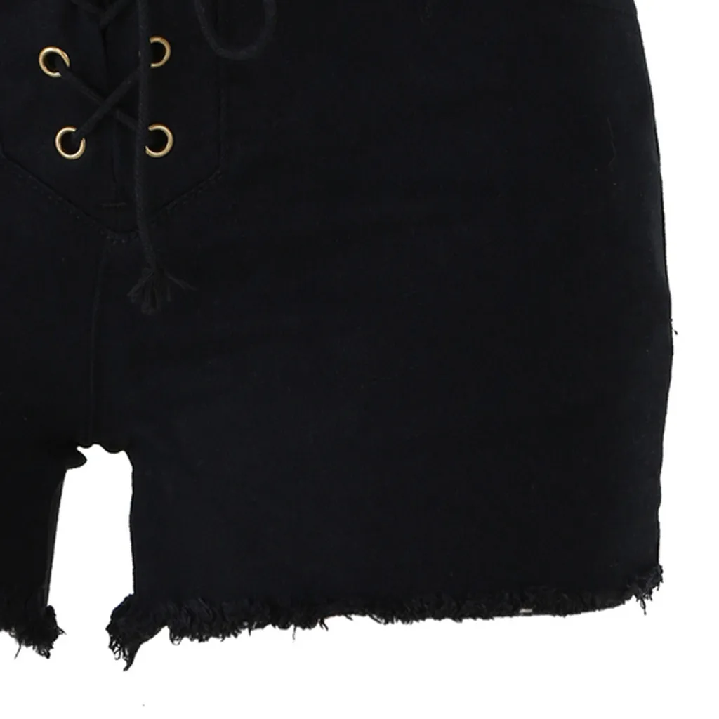 

Womail short Women Summer Mid Waist Jeans Skinny Bandage Shorts Denim Trousers Casual shorts denim color NEW 2020 A1