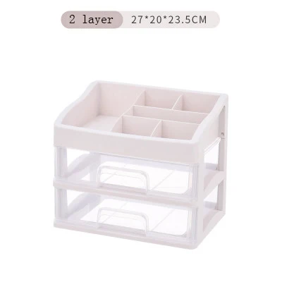 2 layer-Transparent Косметичка макияж Чехол сумка инструмент Аксессуары Ящик Тип пространство макияж кисточки полка губная помада уход за кожей - Цвет: 2 layer-Transparent