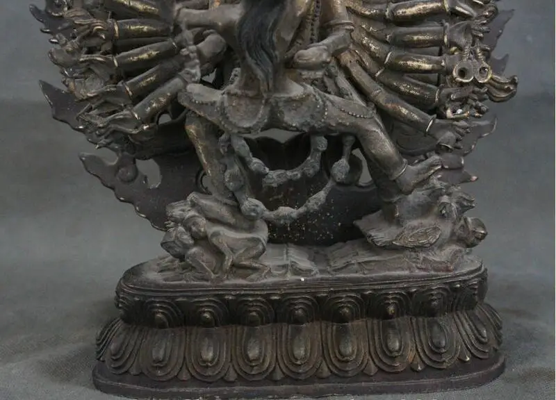 12 &quotАНТИЧНЫЙ ТИБЕТСКИЙ буддистский дворец бронзовая статуя Будды Ямантака яма дхармарая|statues buddha|statue