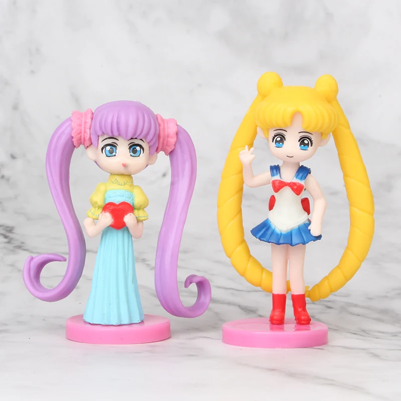 6 шт./компл. аниме Сейлор Мун Цукино Usagi Hatsune Miku Janpanese девушки большой глаз Фигурки