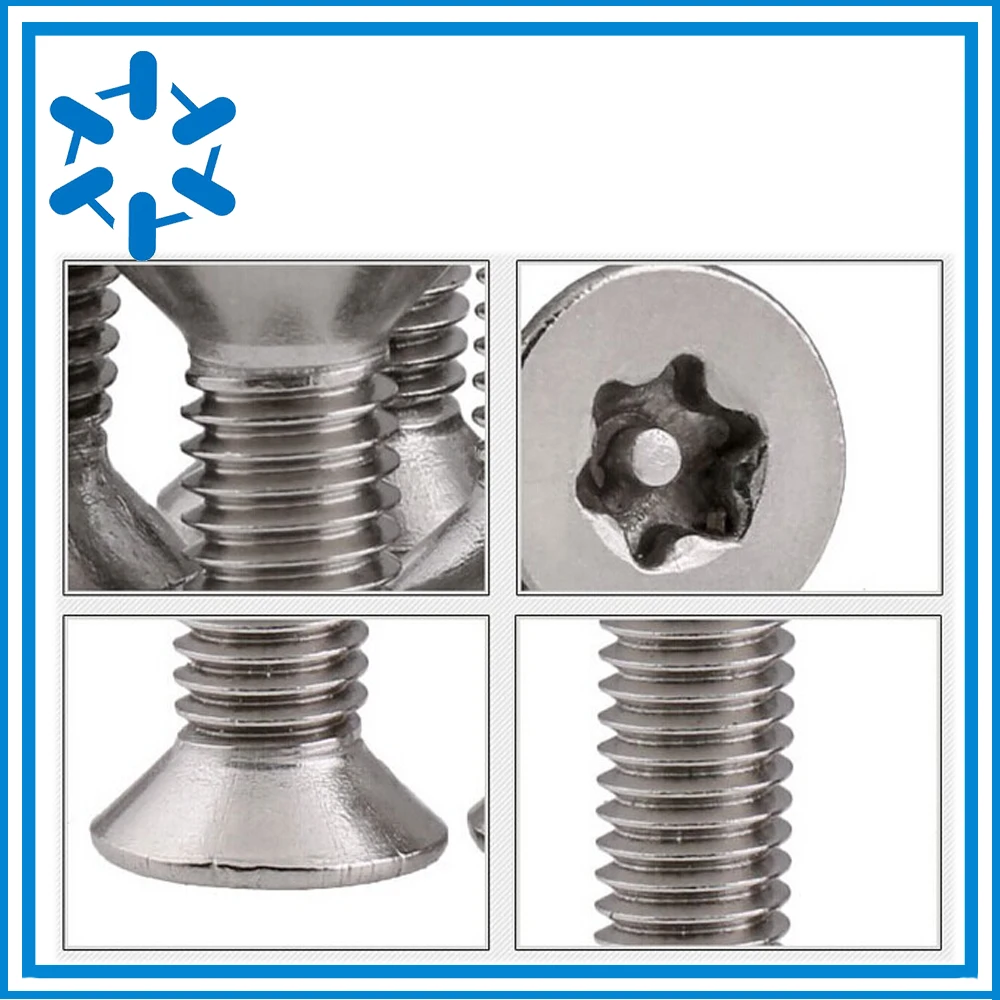 

50pcs/lot Stainless steel countersunk head Torx security screws with column machine screw M6*10/12/16/20/25/30/40/50/60