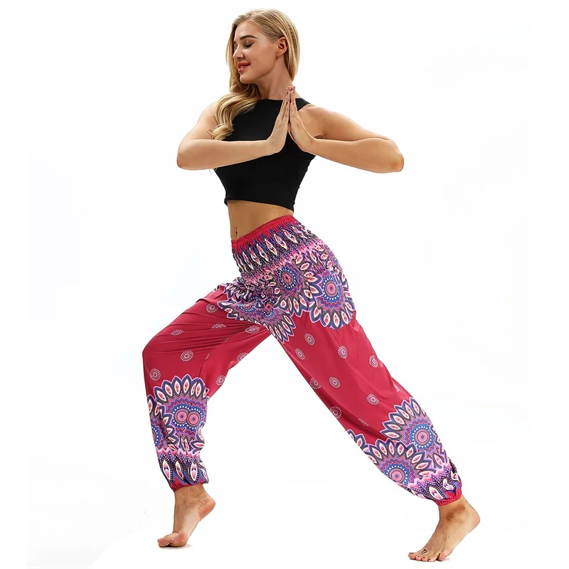 2018 женские шаровары с высокой талией длинные штаны геометрическим принтом