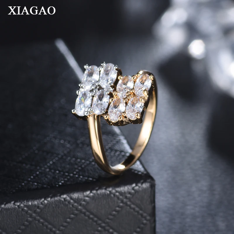XIAGAO новые модные Кристальные Кольца Бесконечность Открытые для женщин