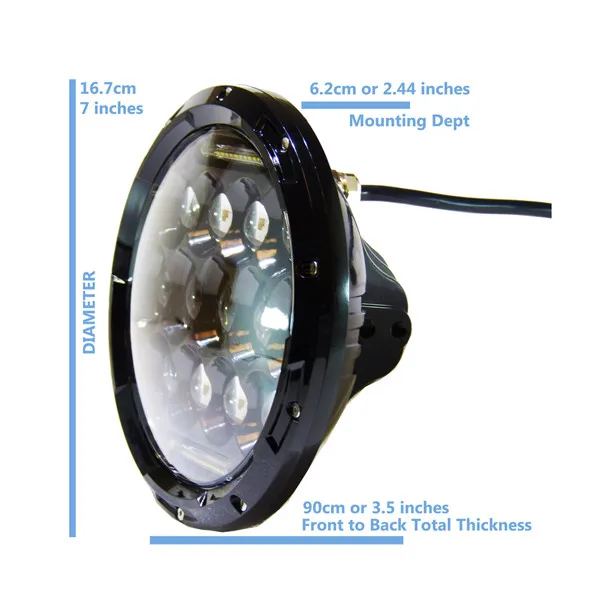 Конкурентоспособная цена 7 &quotсветодиодные фары J eep 75w 12V 24V круглые светодиодные