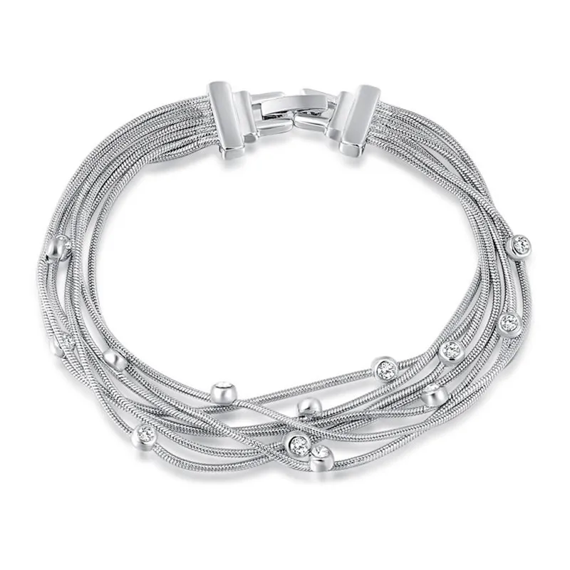 ROXI ROMAD Brand Gold Color Austrian Crystal Multi-layer Bangles Bracelets For Women Luxury Elegant Wedding Jewelry Party Gift | Украшения
