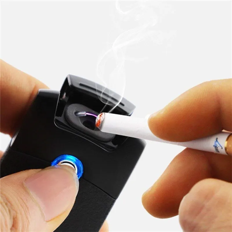 Горячий металл электрические зажигалки USB Перезаряжаемые Ветрозащитный