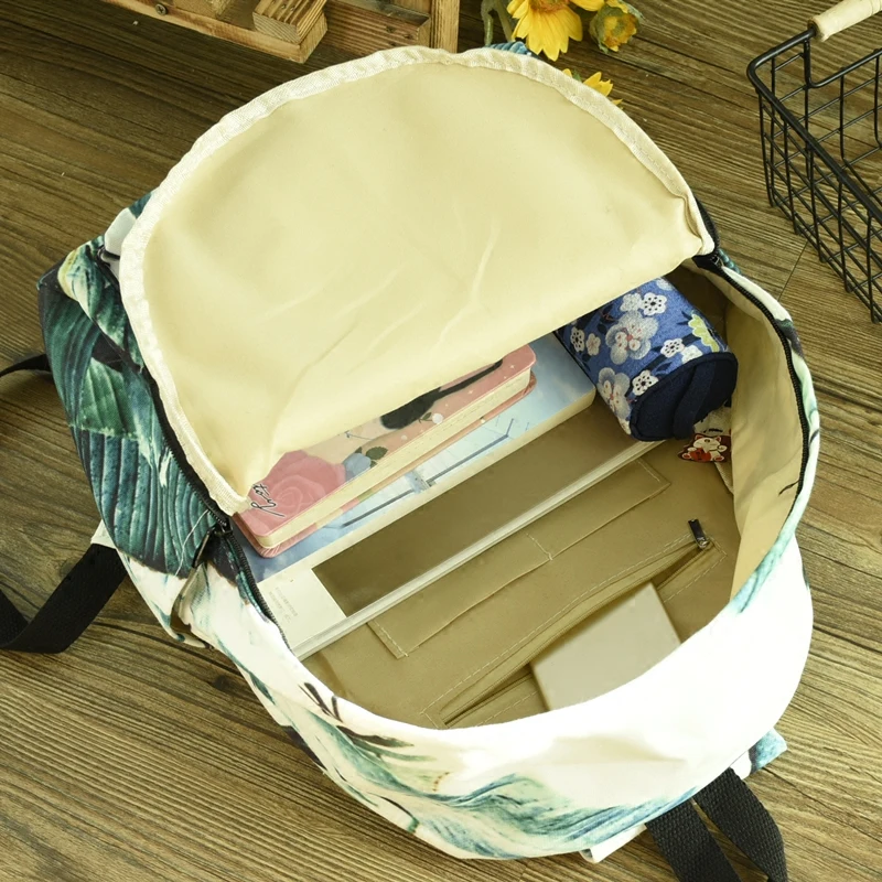 2019 Canvas Backpacks Female Fashion Girl School Bag Korean Kpop Ulzzang Schoolbags Backpack Banana Leaf Ryugak Feminine rugtas | Багаж и