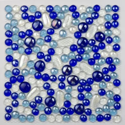 Средиземноморская голубая белая стеклянная мозаичная плитка для kithcen backsplash