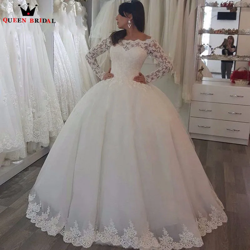 

Ball Gown Long Sleeve Fluffy Lace Beading Elegant Formal Vintage Wedding Dresses 2023 New Fashion Wedding Gowns Custom Made YB23