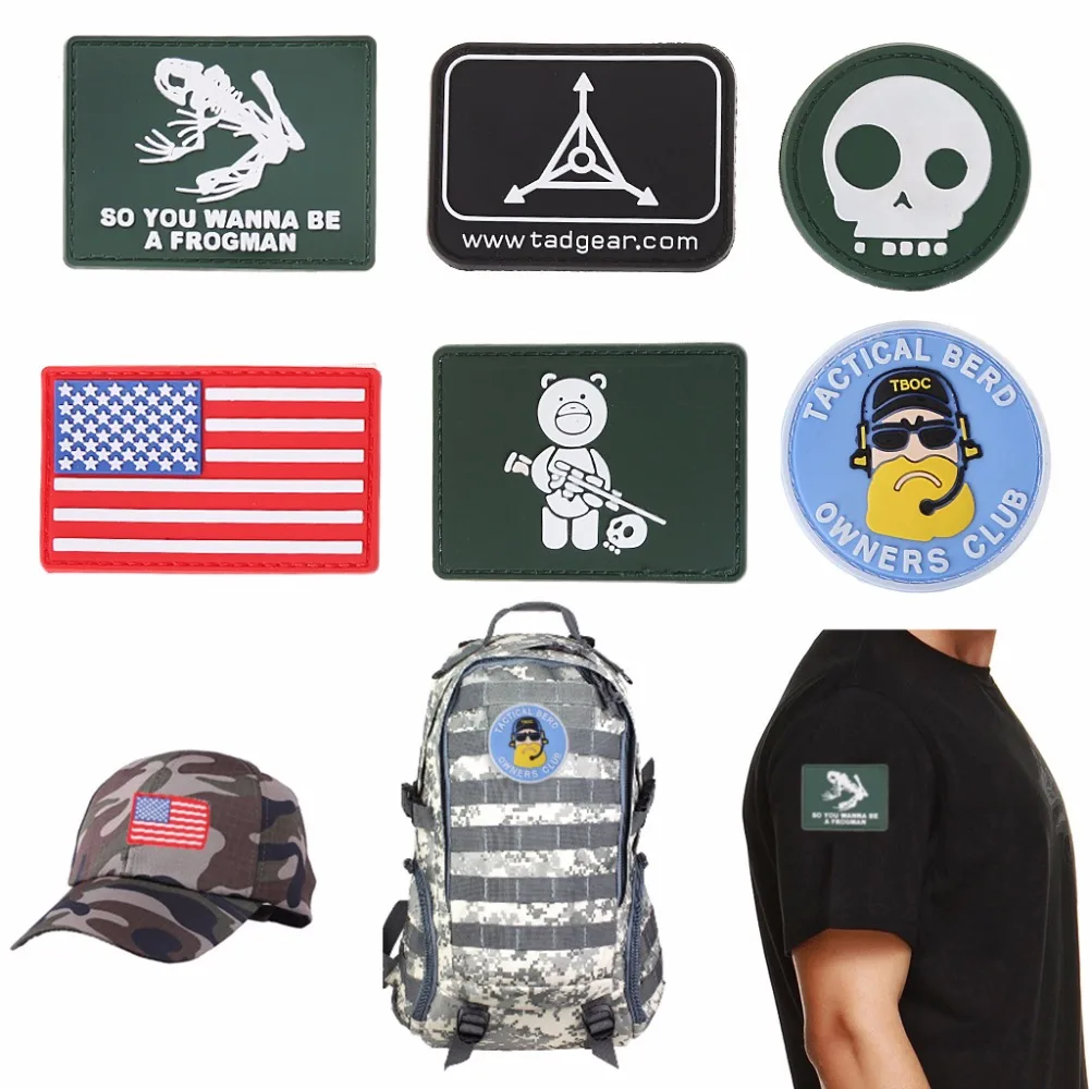 3D ПВХ резиновый бейдж тактическая повязка на руку рюкзак одежда мягкая