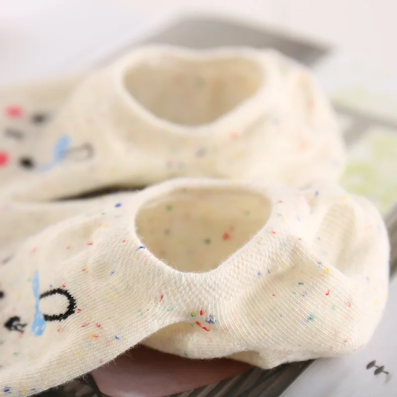 5 пара/лот женские носки летние невидимые короткие хлопковые милые башмачки с