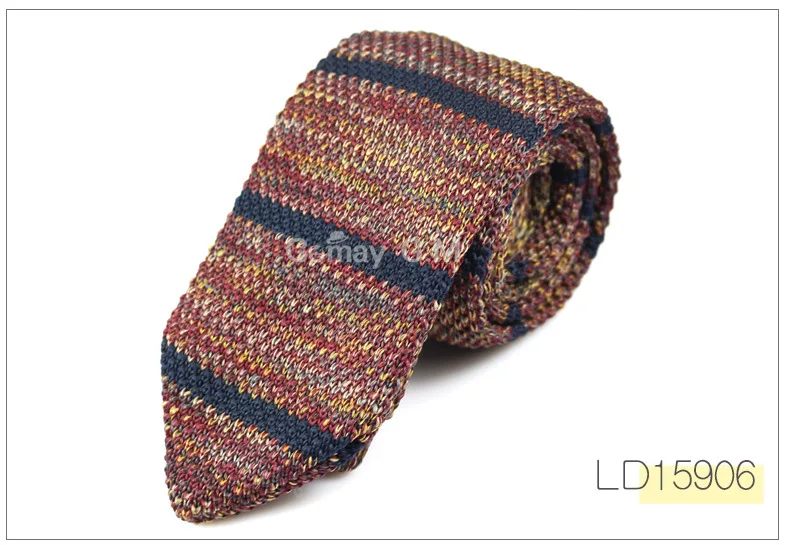 New Fashion Sharp Men's Tie Knitted Ties Mens Casual Striped Knit Necktie for Wedding Slim Skinny Woven Cravate Narrow Neckties
