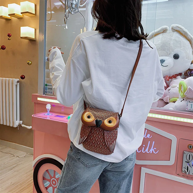Girl Personality Bag Korean Version of The Shoulder 2019 Women Retro Owl Diagonal Crossbody Travel | Багаж и сумки