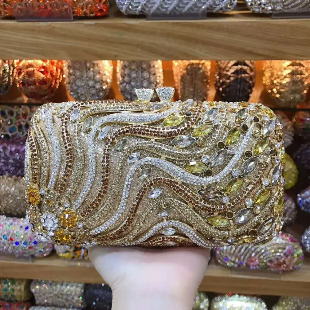 Роскошные Красочные вечерние сумки XIYUAN с кристаллами женские золотые/серебряные