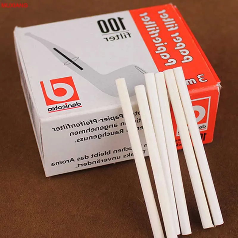 

MUXIANG Denicool 100 Pcs/pack 3MM Paper Smoking Pipe Filter for Acrylic Mouthpiece of Tobacco Pipe Filtlers China Sale fd0016