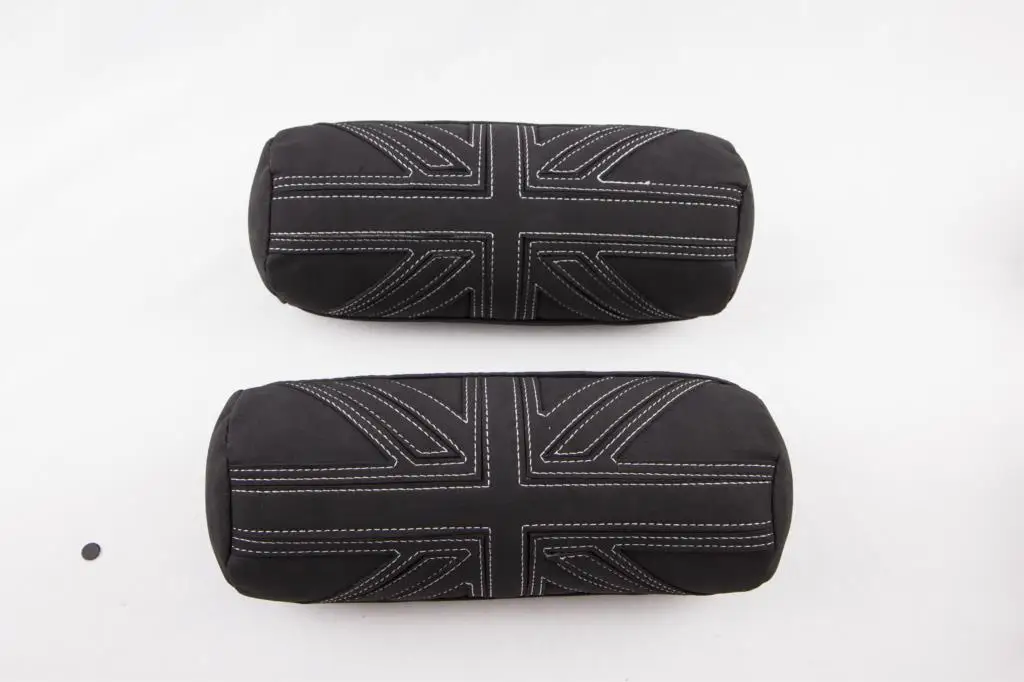 Подушка для сиденья автомобиля 2 шт. нубук кожа молния любой погоды белая линия