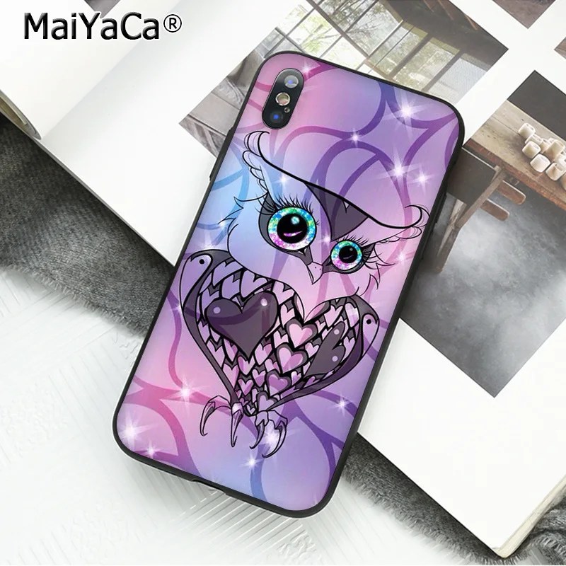 Защитный мобильный телефон MaiYaCa чехол с изображением совы на дереве для iPhone X XS MAX 6