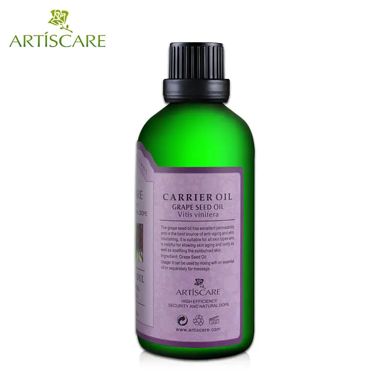 ARTISCARE натуральное базовое масло виноградных косточек 100 мл для солнцезащитного крема против старения и предотвращения дряблости уход за телом массажное масло SPA