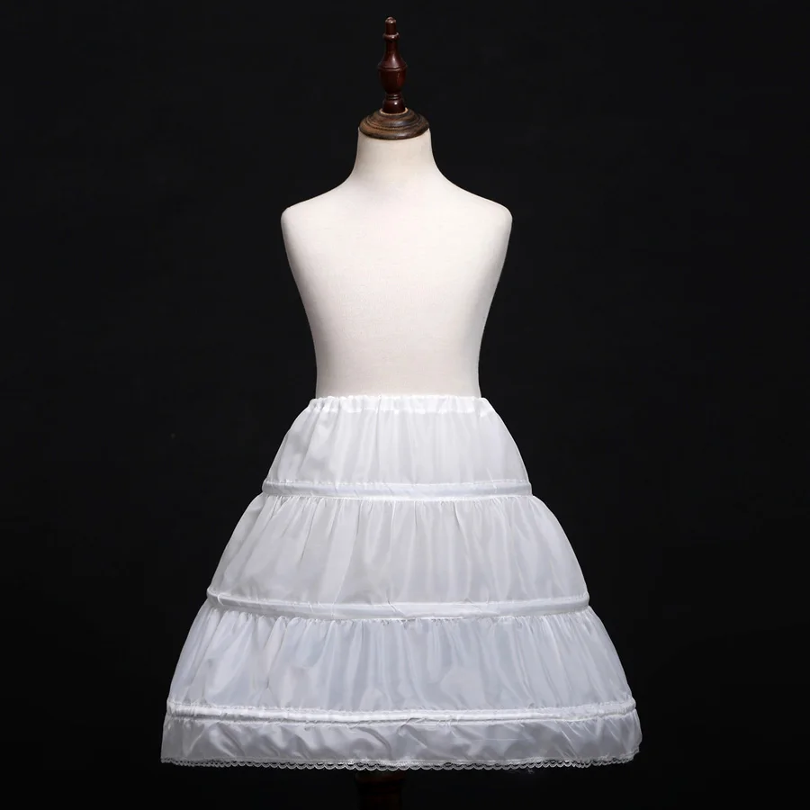 Wedding accessories new white 3 Hoops 55CM length children's petticoat short crinolina cheap hoepelrok