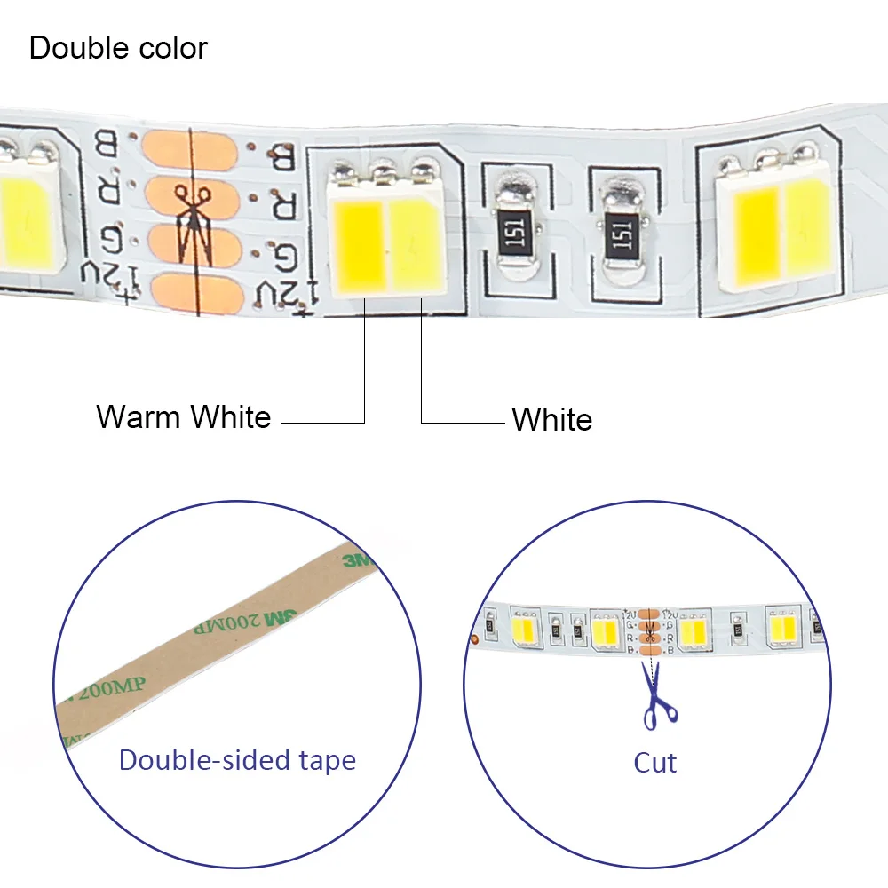 Нейтральный белый 4000K Светодиодная лента 5050 60LED/M 5 M/Roll DC 12V гибкая полоса света