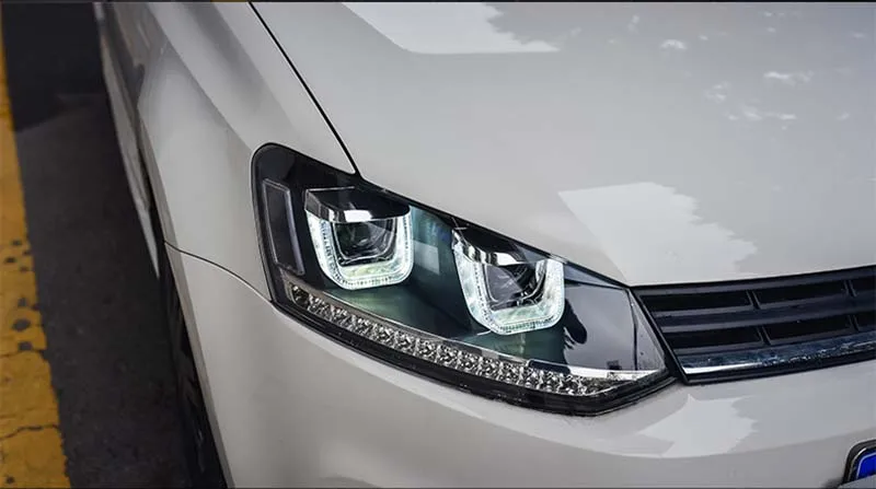 Автомобильные стильные фары для Volkswagen POLO GT1 2010- фары двухлучевые линзы UU стильная сборка DRL