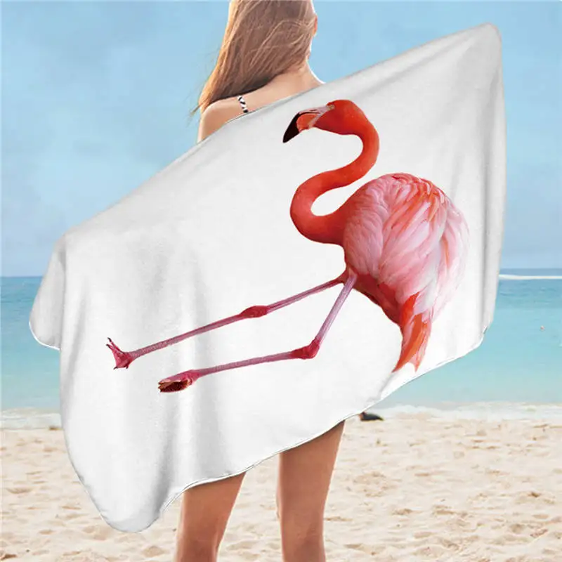 Flamingo4 BeddingOutlet, банное полотенце с фламинго, пляжное полотенце из микрофибры с животными птицами для женщин, тропический прямоугольный розовый коврик для йоги, 75x150 см, toalla - Цвет: Flamingo4