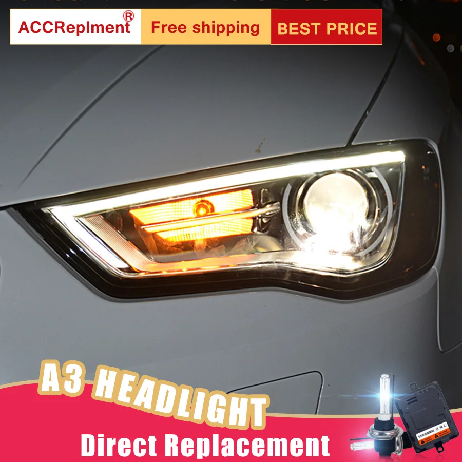 2 шт. светодиодный фары для автомобиля Audi A3 2014 2016 Автомобильные ангельские глазки