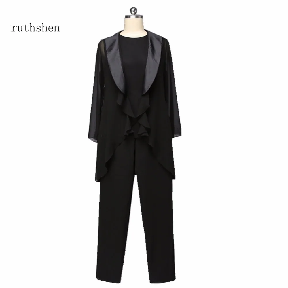 Ruthshen костюм для матери невесты из шифоновых брюк с курткой Vestido De Madrinha большого