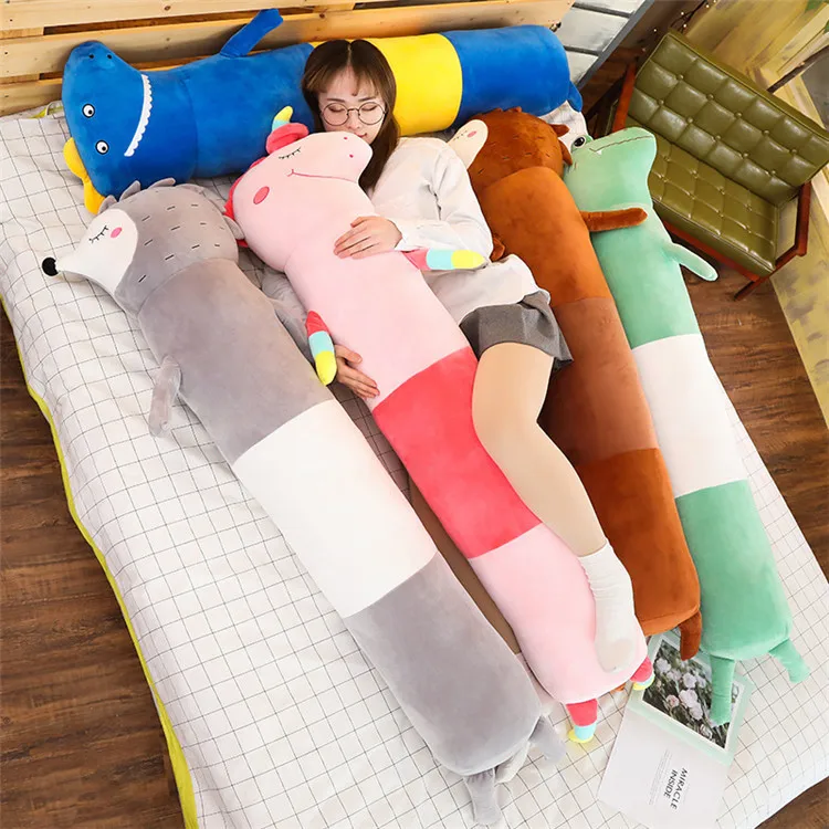 100 175 см Огромный мультфильм животных Полосатый Единорог подушка в виде ежа