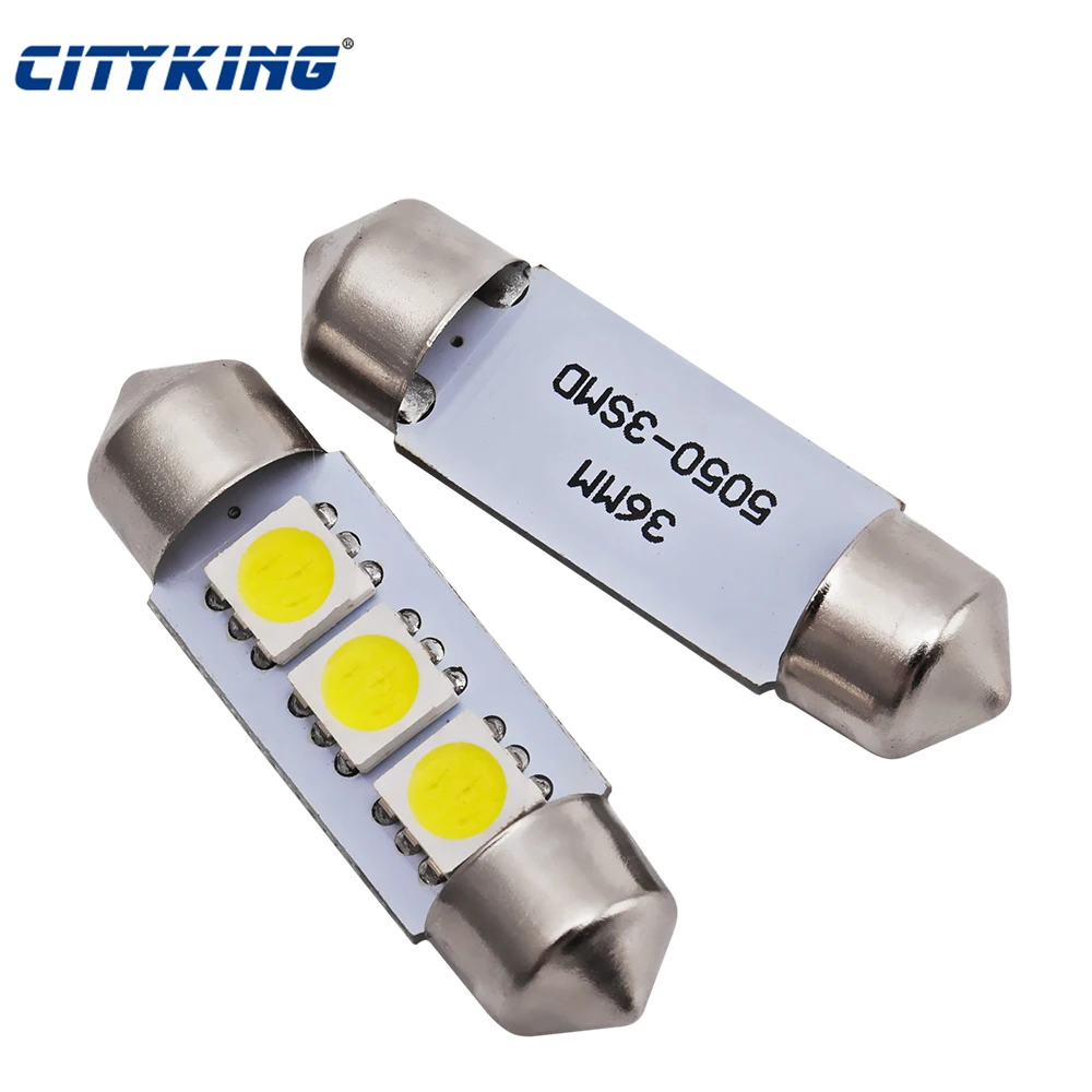 

500X White12V Festoon C5W LED Light 31mm 36mm 39mm 41mm C10W Car Dome Bulb Auto License Plate Interior Lamp Reading Trunk Lights