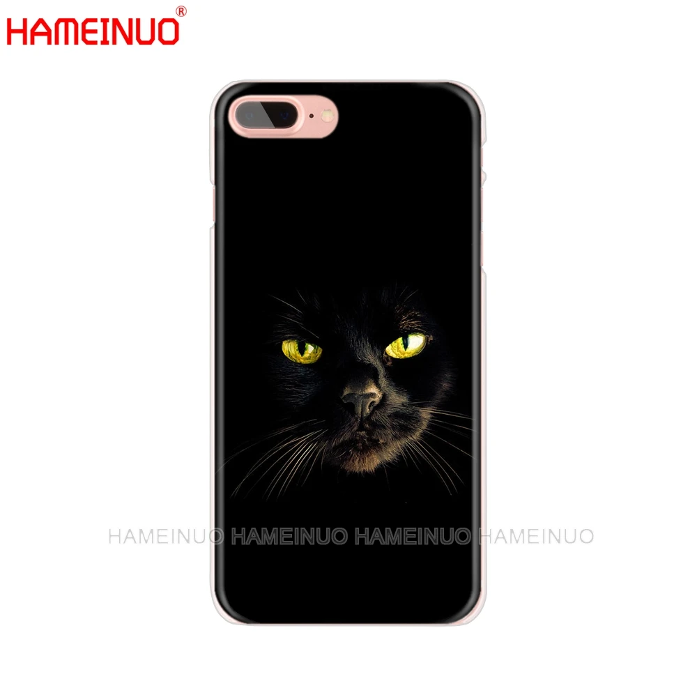 HAMEINUO Черный кот глазящий глаз на сотовый телефон чехол для iphone X 8 7 6 4 4S 5 5S SE 5c 6s plus
