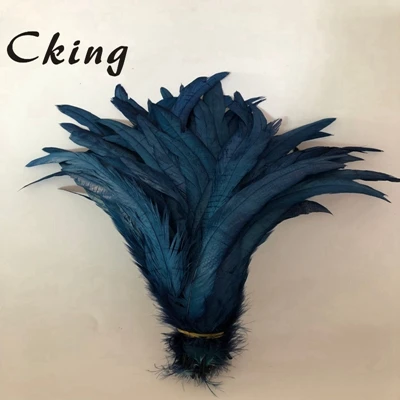 navy blue 100 шт/партия 30~ 35 см(12~ 14 дюймов) длина окрашенные красные хвостовые перья птиц куриные пары для ремесел ювелирные изделия Головные уборы Аксессуары - Цвет: navy blue