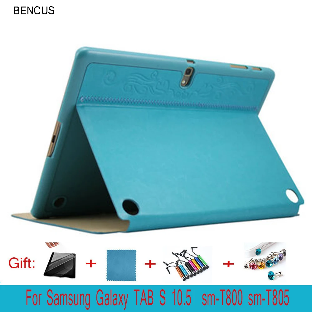 Bencus для samsung galaxy tab s 10.5 smart cover case авто сна проснулся вверх/стенд sm t800 t805c tablet + pen|for