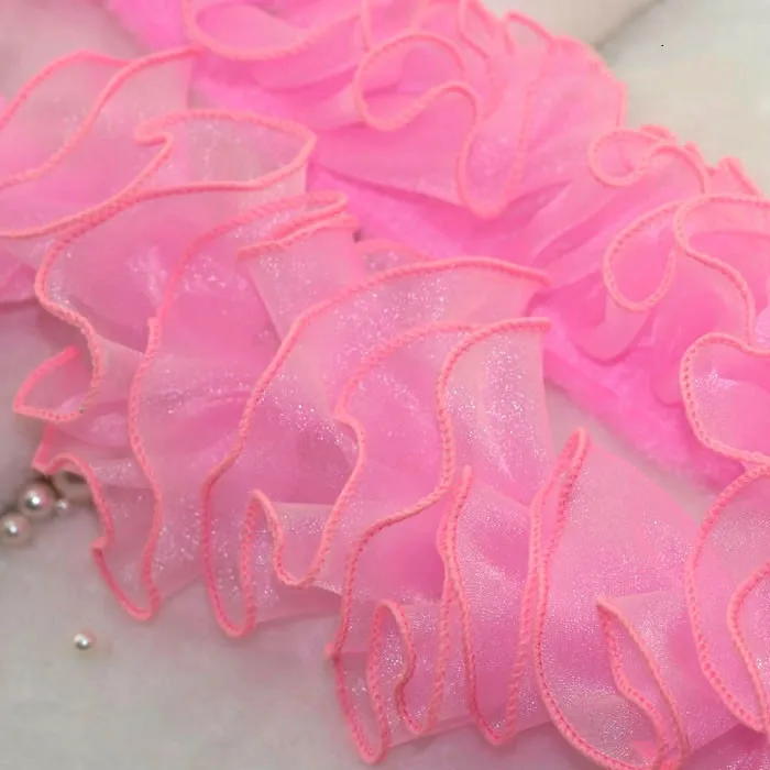 3 ярда/партия кружевная ткань ручной работы с оборками|Кружево| |