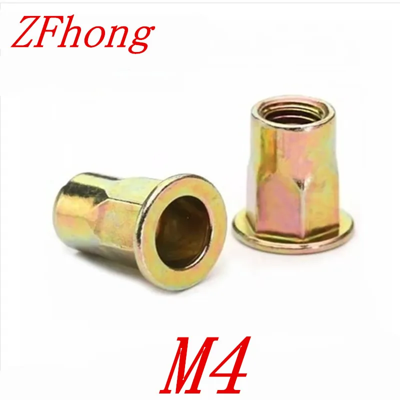 100 шт. полуметрическая резьба M4 сталь с цинковым зеркальным покрытием |