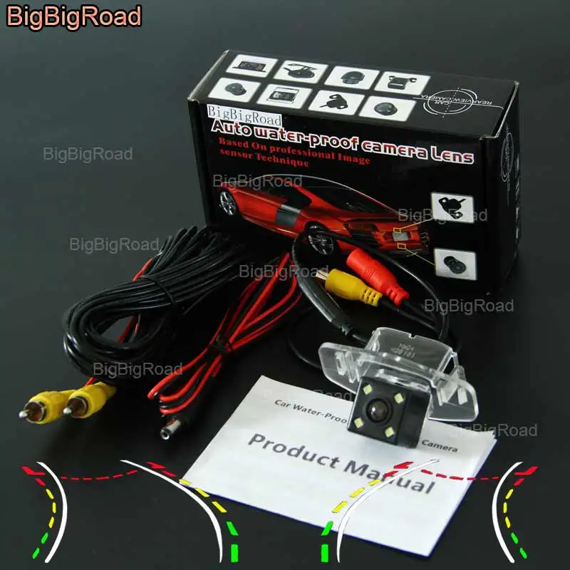 

BigBigRoad Car Intelligent Dynamic Track Rear View Camera For Honda Spirior 2013 Accord 2008-2010 City 2015 2017 Grace Greiz