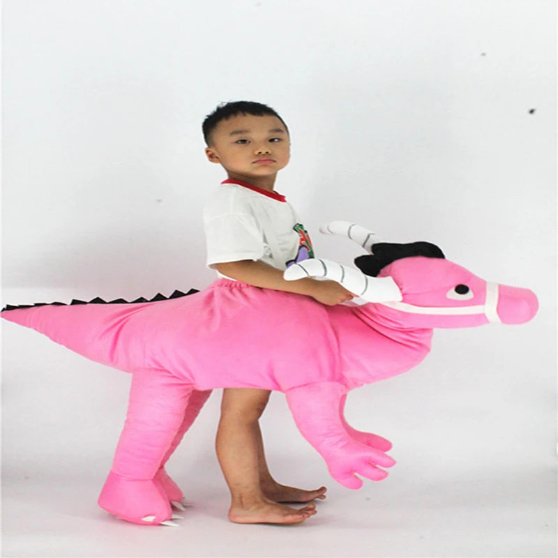 Забавный маскарадный костюм розовый динозавра Детский футболка с динозавром -