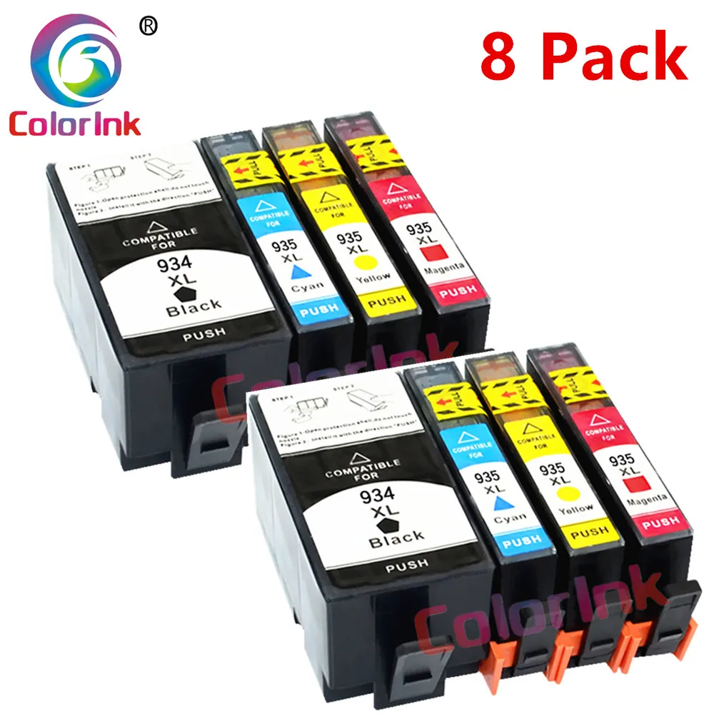 Цветной чернильный картридж 8PK для HP 934XL 935XL Officejet pro 6230 6830 6835 6812 6815 6820|Чернильные