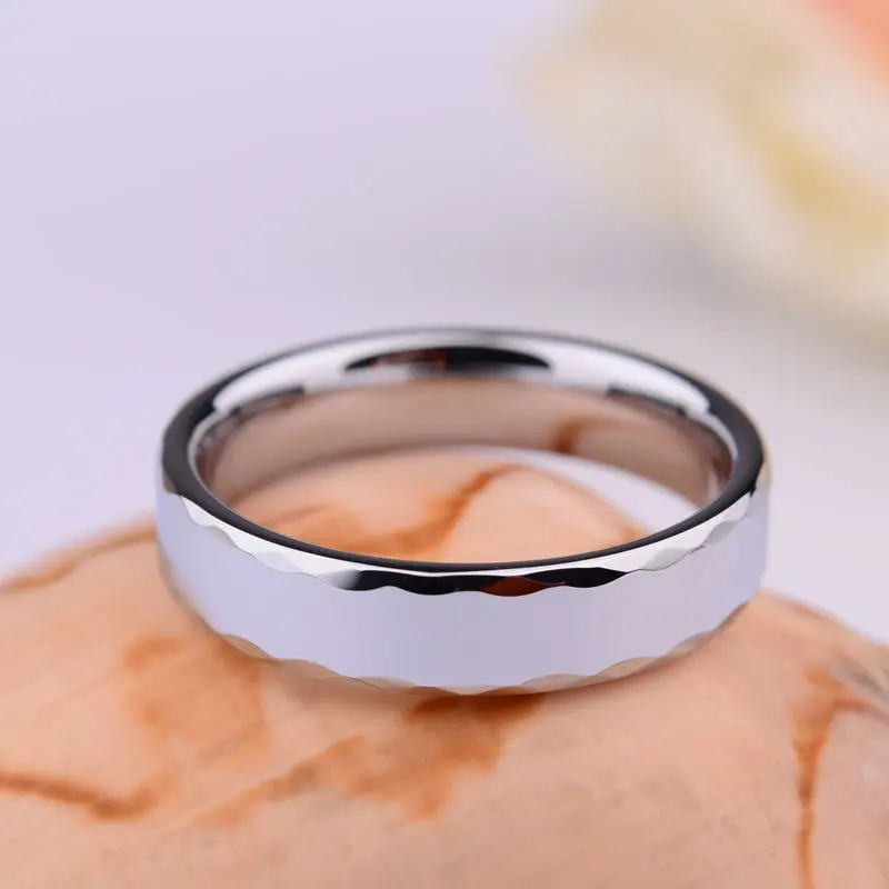 Новые модные вольфрамовые кольца для пар высокополированные волнистые размером