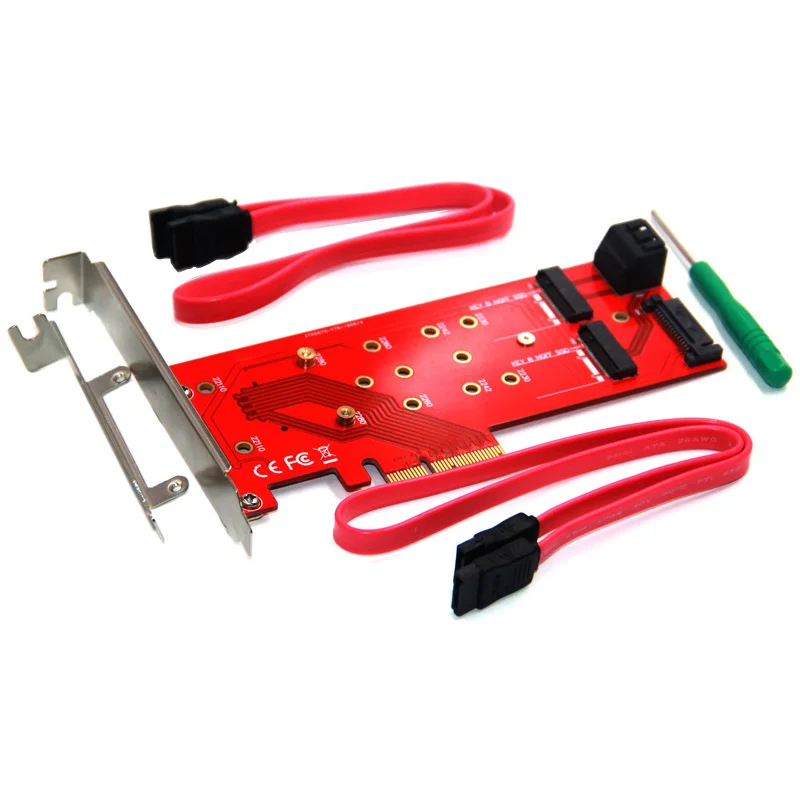 Адаптер PCIE на M2 X4 1 порт M ключ NVMe M.2 + 2 порта B Ключ NGFF плата для переходника SATA 15Pin