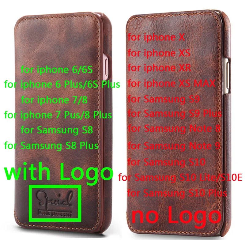 Роскошный чехол из натуральной кожи для iphone X XS MAX XR 6 6S 7 8, бумажник, откидная крышка для samsung Galaxy S10 Plus S9 S8 Note 8 9